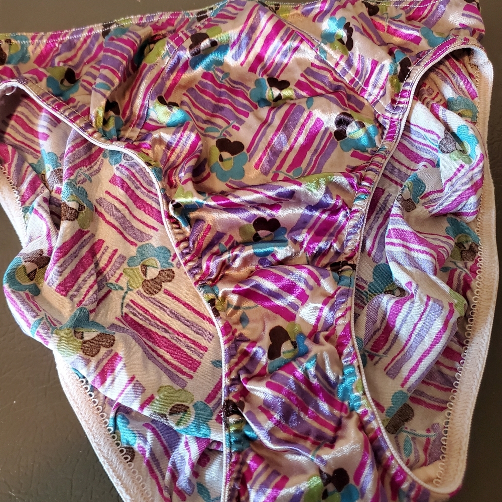 Victoria's Secret Second Skin Satin bikini Panty XL multicolor pattern